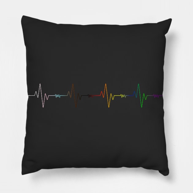 Pride Heartbeat Pillow by Miranda Nelson