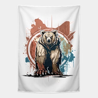 Graffiti Paint Grizzly Bear Creative Tapestry