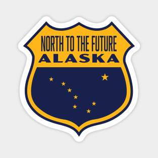 North to the Future Alaska Retro Star Shield (Yellow) Magnet