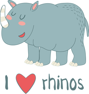 I Love Rhinos Magnet