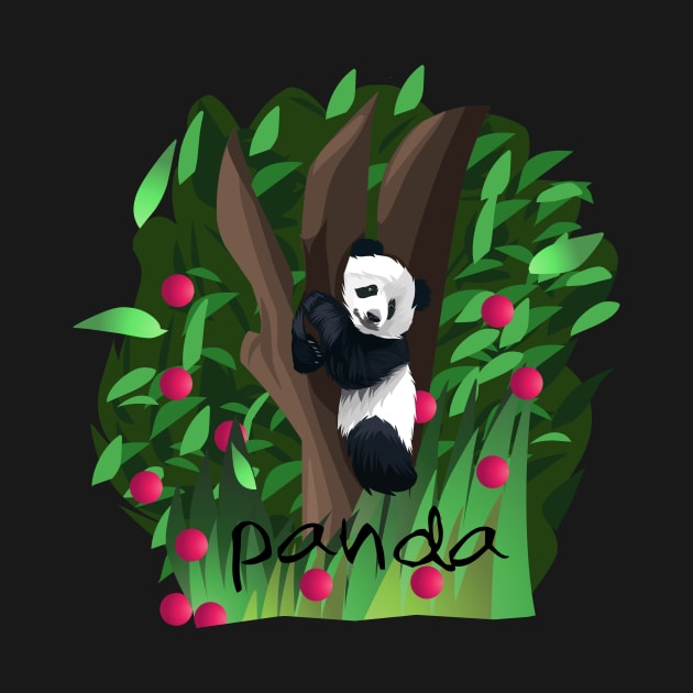 cute panda climbing tree by Fadmel