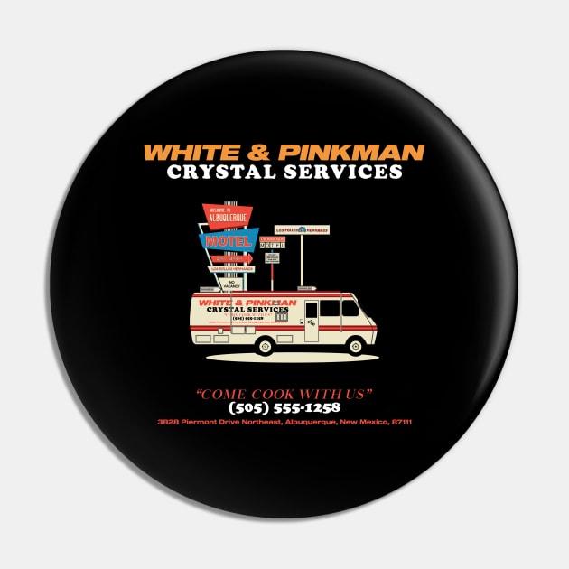 White and Pinkman Crystal Service Pin by jealousclub