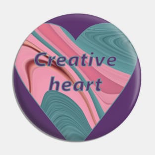 creative heart patterned with pink turquoise agate slice Pin