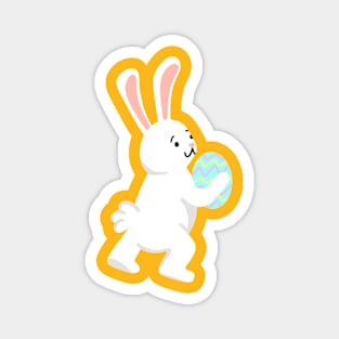 White Bunny Rabbit Magnet