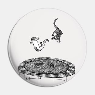 Otters on a Trampoline Pin