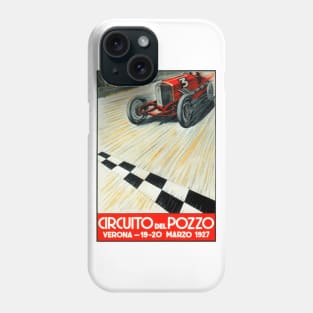 1927 Italian Auto Racing Poster - Circuito del Pozzo, Verona Phone Case