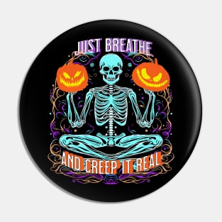 Halloween Skeleton Breath Creep It Real Pin