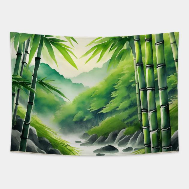 Bamboo forest Tapestry by Nicomaja