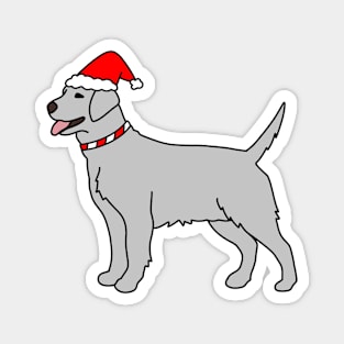 Gray Christmas Dog Magnet