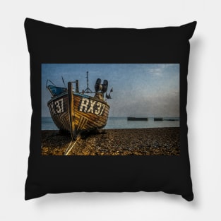 Hastings Fishing Boat On The Stade Pillow