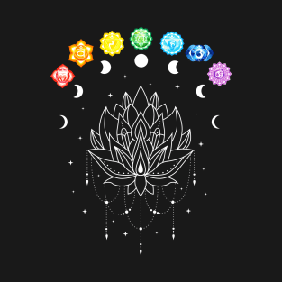 Mystical Moon Lotus Chakras T-Shirt