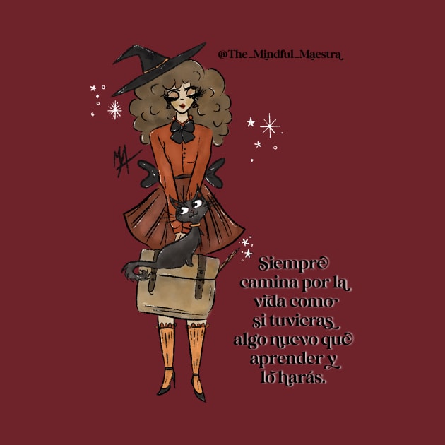 Teacher Witch with Spanish Quote (transparent background) by The Mindful Maestra