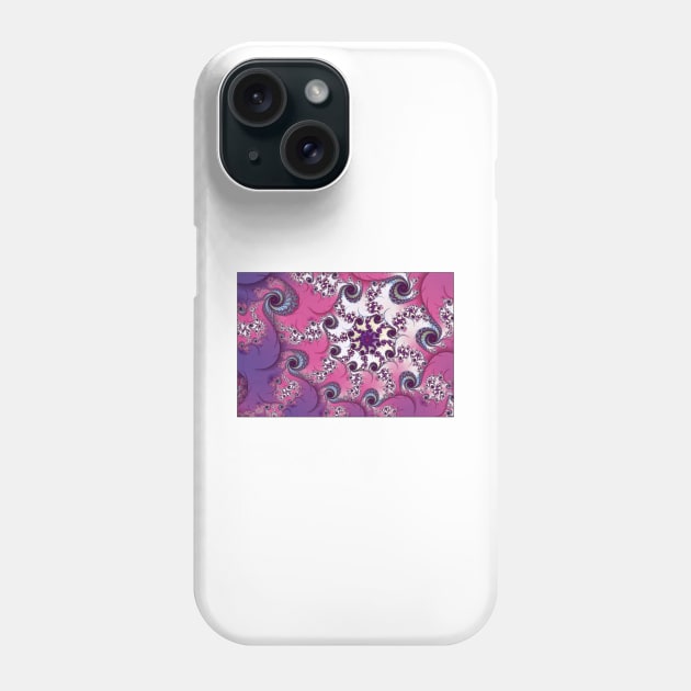 Pink and Purple Fractal Spiral Phone Case by pinkal