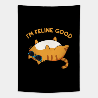 I'm Feline Good Cute Cat Pun Tapestry