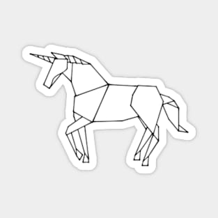 White Origami Unicorn - No Text Magnet