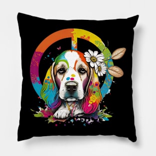 Hippie Beagle Pillow