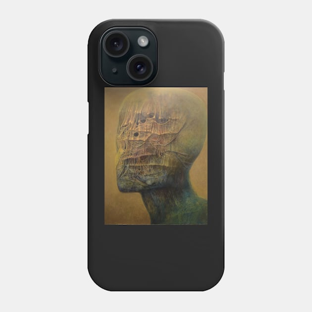 Zdzislaw Beksinski - Abstract Relief Beksinski Phone Case by QualityArtFirst