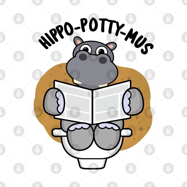 Hippo-potty-mus Funny Animal Hippo Pun by punnybone