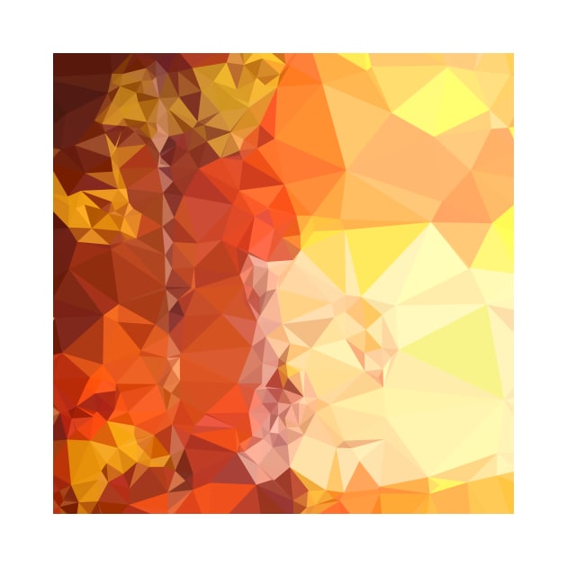 Deep Saffron Orange Abstract Low Polygon Background by retrovectors