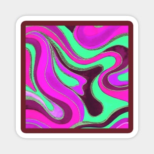 Pink Psychedelic Marble Magnet