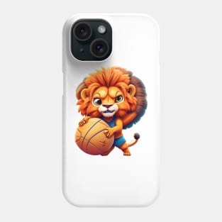 Cute Cartoon Lion Playing Basketball Phone Case