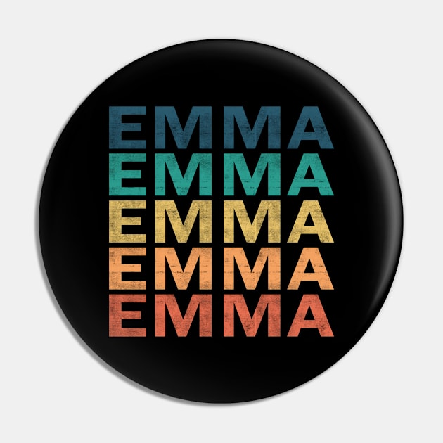 Emma Name T Shirt - Emma Vintage Retro Name Gift Item Tee Pin by henrietacharthadfield