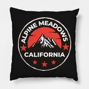 Alpine Meadows Ski Snowboard Mountain California Yosemite - Travel Pillow