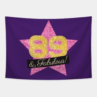 89th Birthday Gifts Women Fabulous - Pink Gold Tapestry