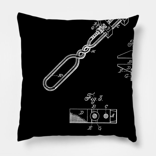 monkey wrench Vintage Patent Hand Drawing Pillow by TheYoungDesigns