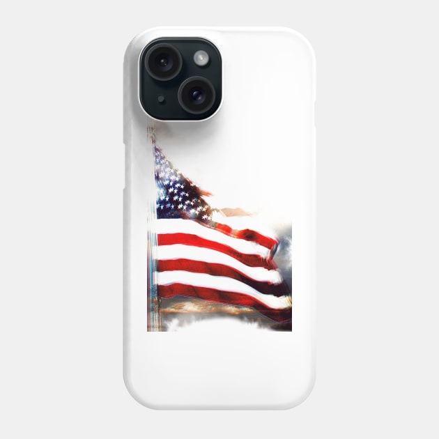 US Flag Totally Glitched Phone Case by RoxanneG