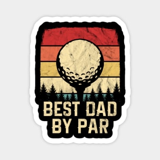 Vintage Best Dad By Par Retro Golfer Magnet