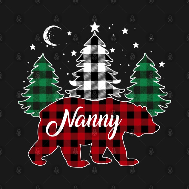 Nanny Bear Buffalo Red Plaid Matching Family Christmas by Marang