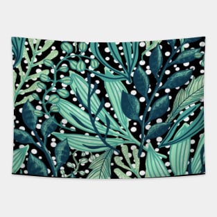 Leaves and Polka Dot Pattern Tapestry