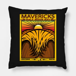 MAVERICKS HALF MOON BAY SURFING Pillow