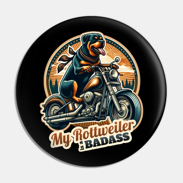 Biker Rottweiler Pin by k9-tee