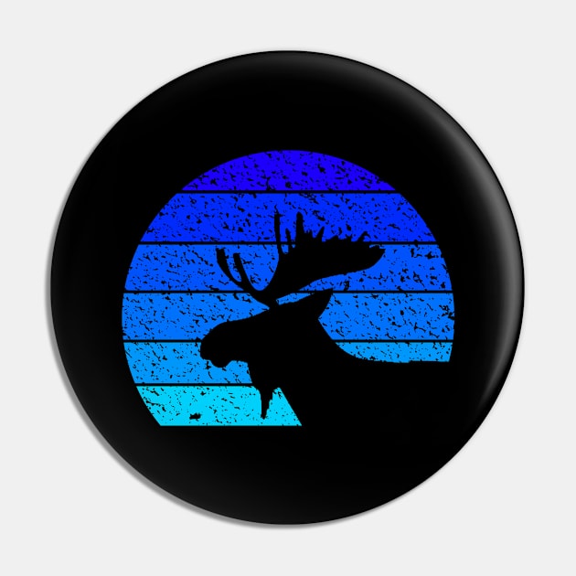 Vintage Moose Silhouette retro design Pin by eliteshirtsandmore