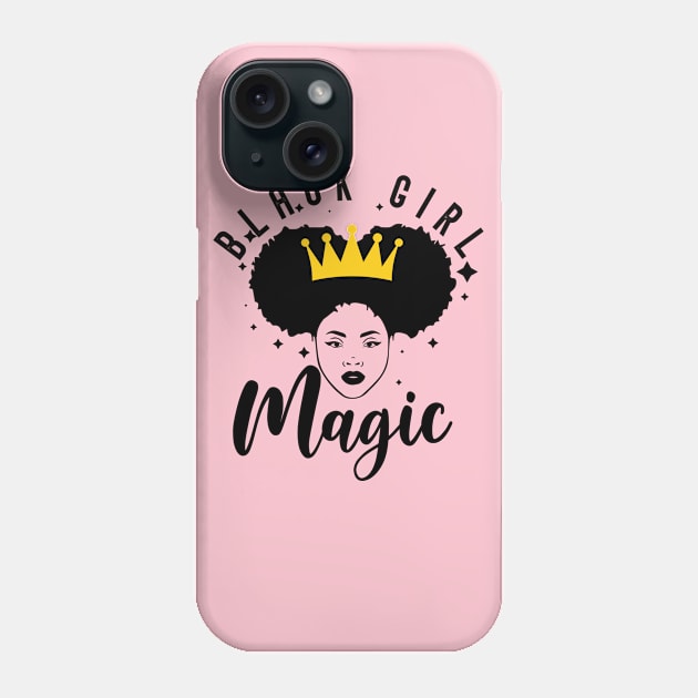 Black Girl Magic Black Queen Melanin Pride Gift Phone Case by JackLord Designs 