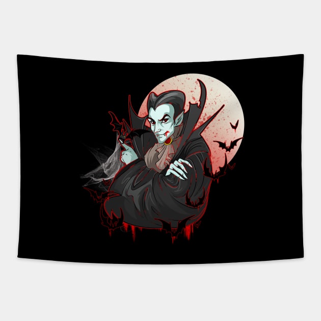 Classic Horror Monster Vampire Tapestry by Trendy Black Sheep