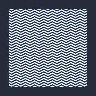 Blue and white lines zigzag pattern - maritime design T-Shirt