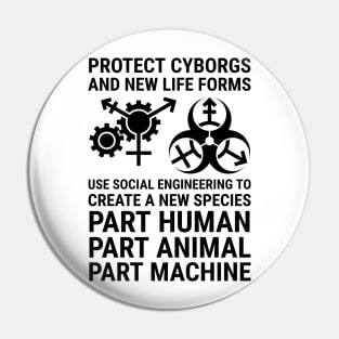 protect cyborgs - white text Pin