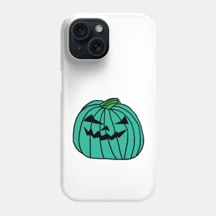 Big Cyan Halloween Horror Pumpkin Phone Case