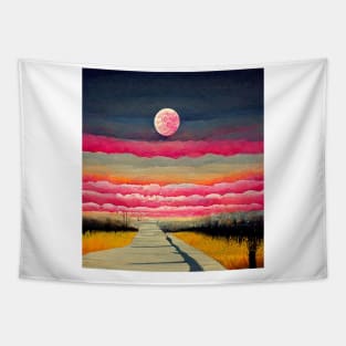 aesthetic sky with full moon Tapestry