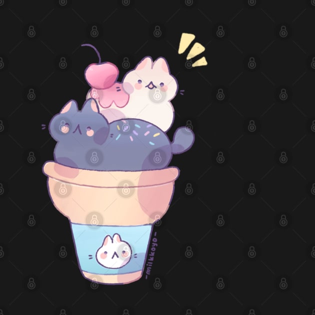 Ice cream cats by Milkkoyo
