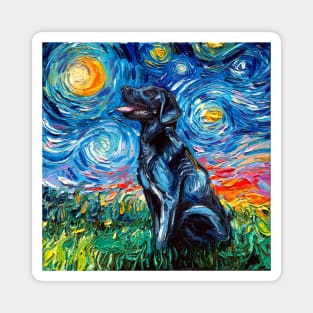 Black Labrador Night Magnet