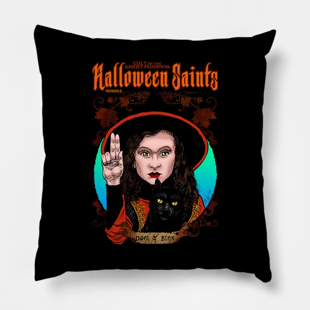 Halloween Saints Series 2: Dani & Binx Pillow by Chad Savage