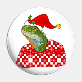 Christmas Sweater Lizard Pin