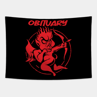 cupid red obituary Tapestry