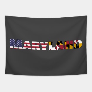 Maryland State Flag/American Flag Logo Tapestry
