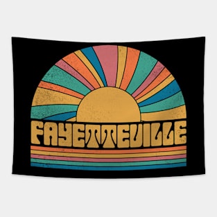 Graphic Fayetteville Proud Name Distressed Birthday Retro Style Tapestry