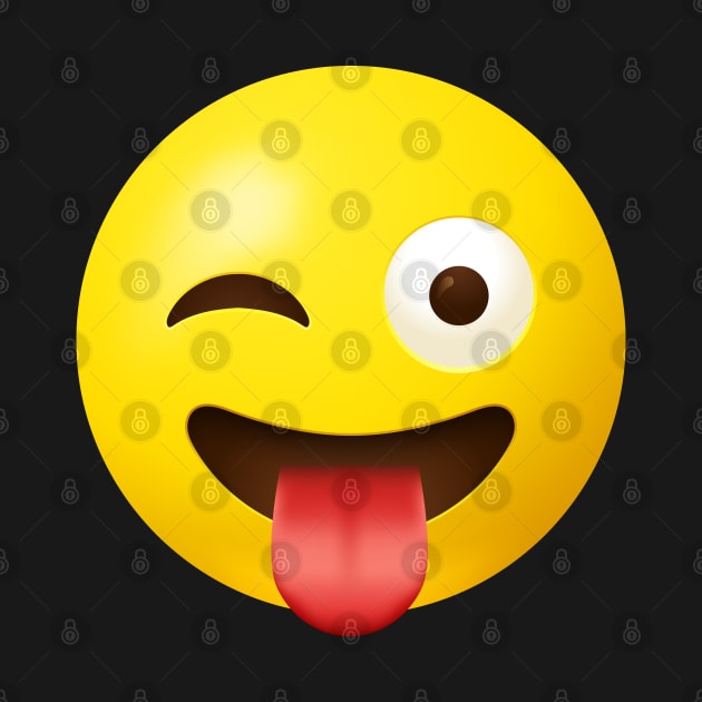 Winking face with tongue emoji by Vilmos Varga